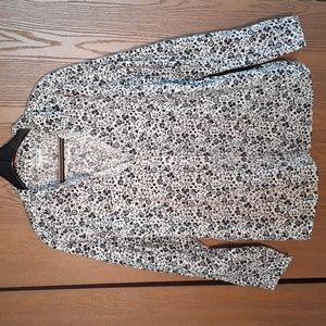 Old Navy womens vintage 100% cotton black and white floral design  pocke…